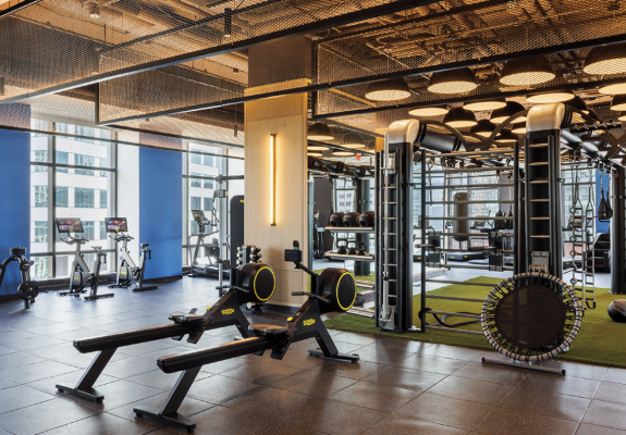 indoor gym in an apartment building