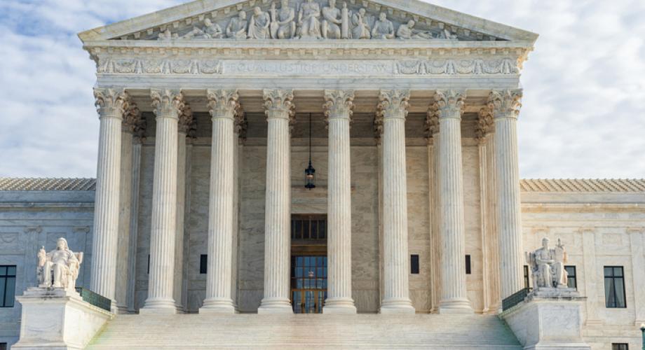 Photo of the front of the U.S. Supreme Court in Washington, D.C.