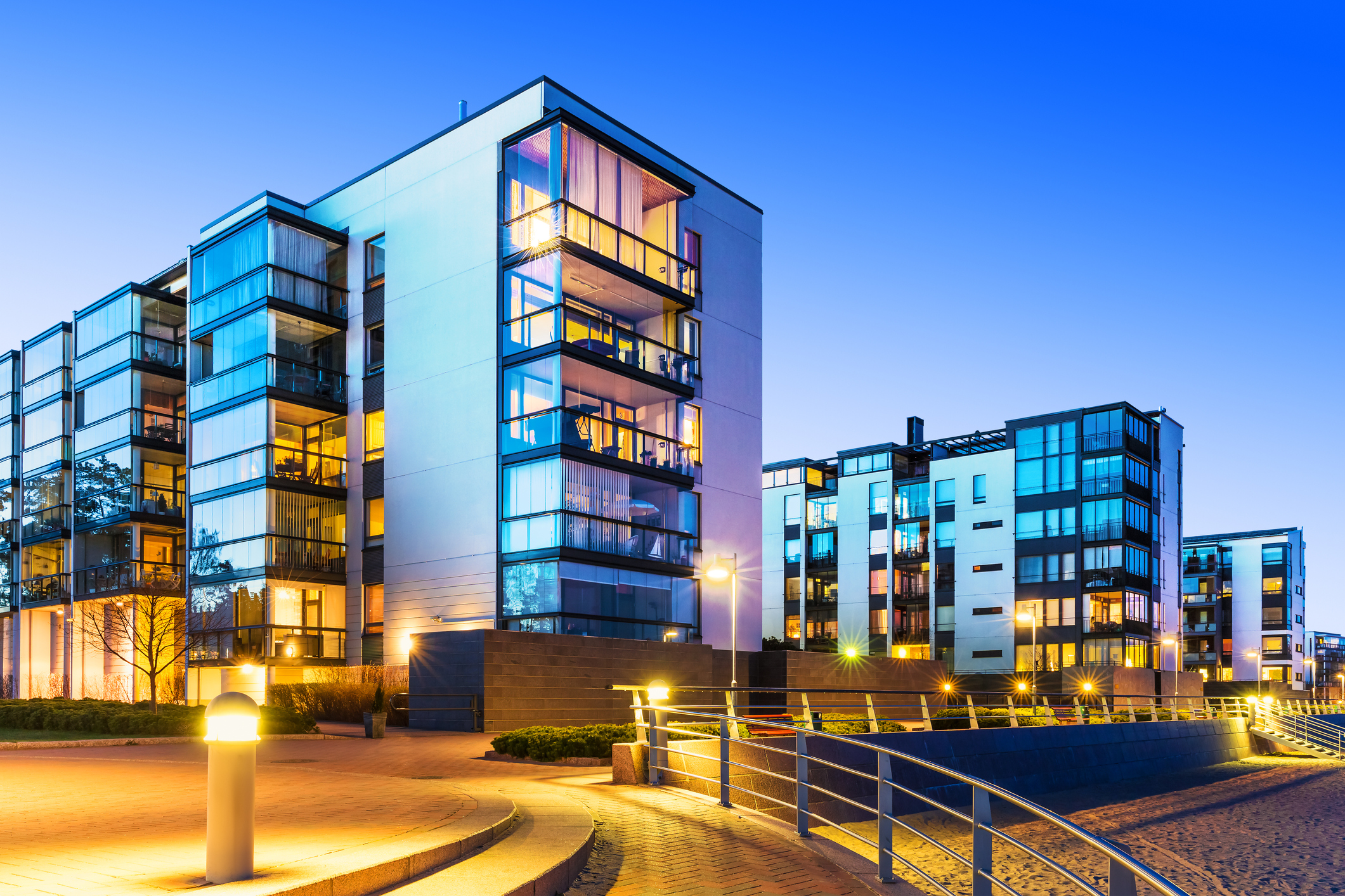 modern apartment buildings