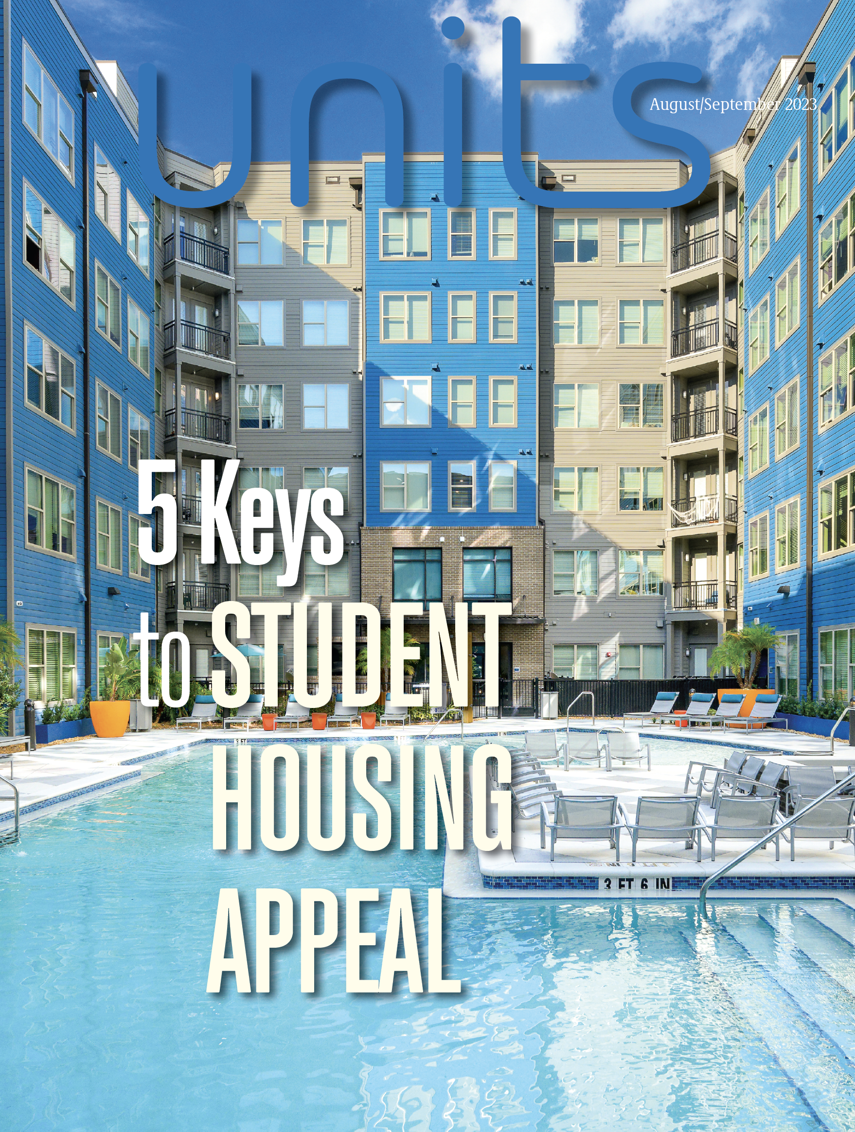 aug/sep cover of Units magazine - "5 keys to student housing appeal"