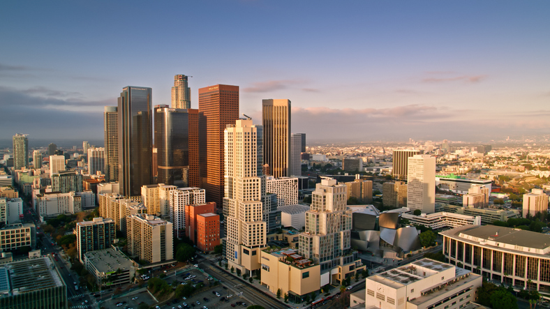 Photo of the Los Angeles skyline.