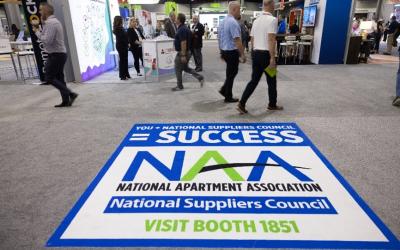 NSC banner on floor at Apartmentalize