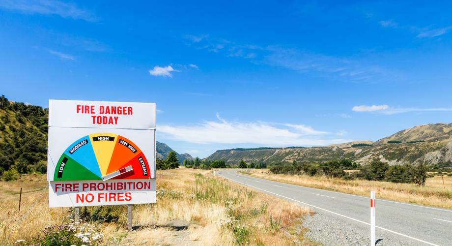 wildfire danger sign