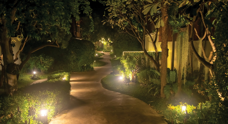 walkway at apartment building