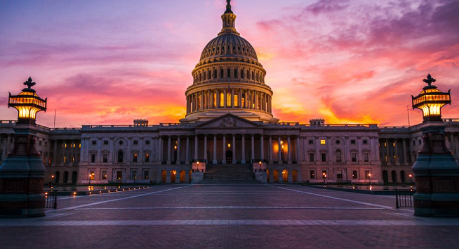 Photo of the U.S. Capitol at sunset.
