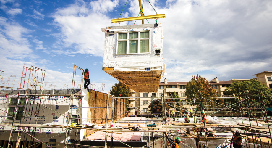 construction site of a modular home