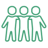 icon of three people with arms around each other